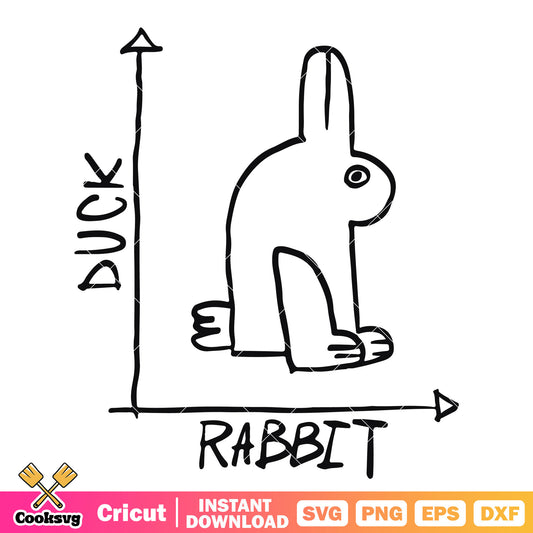 Cute duck and rabbit svg design, rabbit and the duck​ svg
