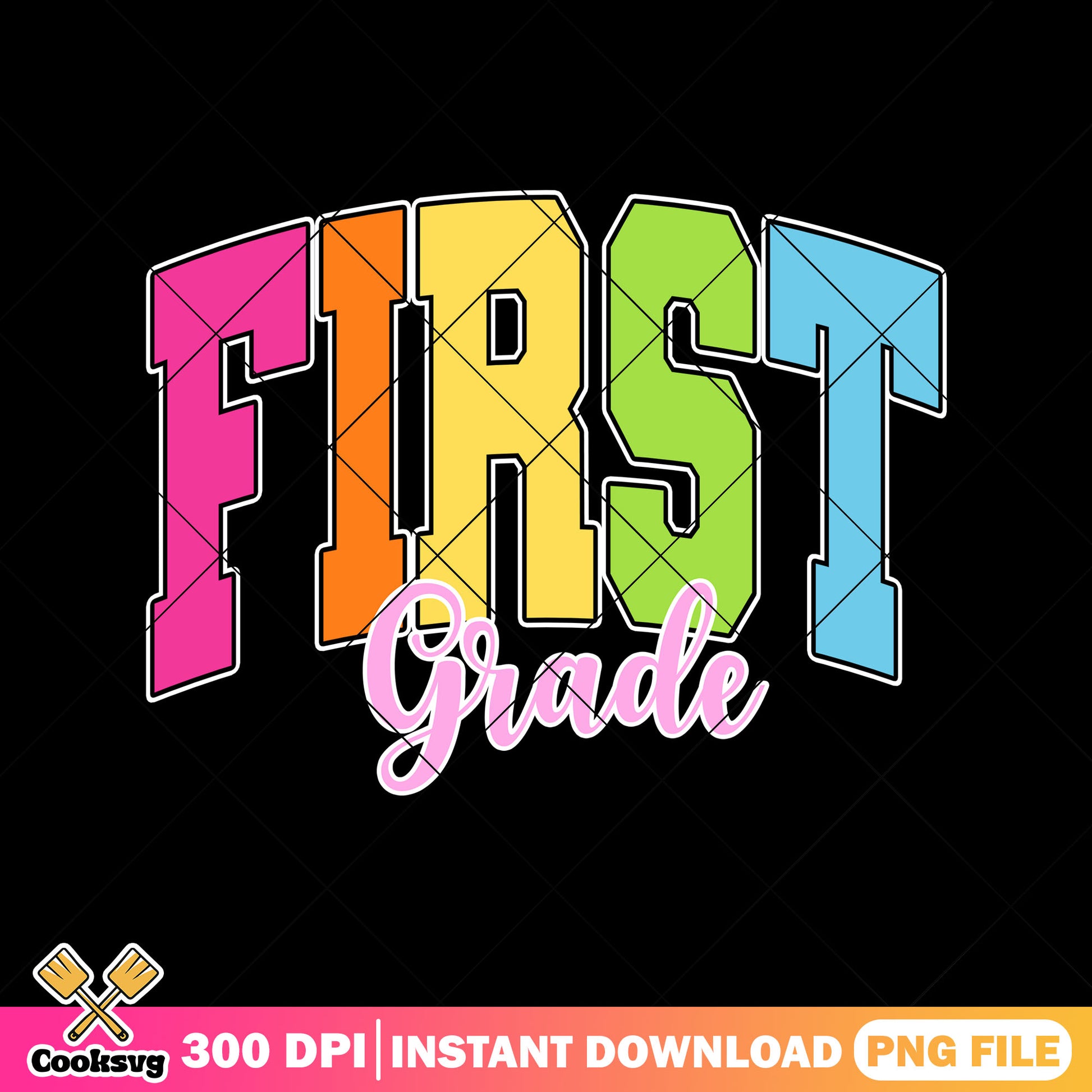 Cute first grade font png, logo design png, back to school idea png