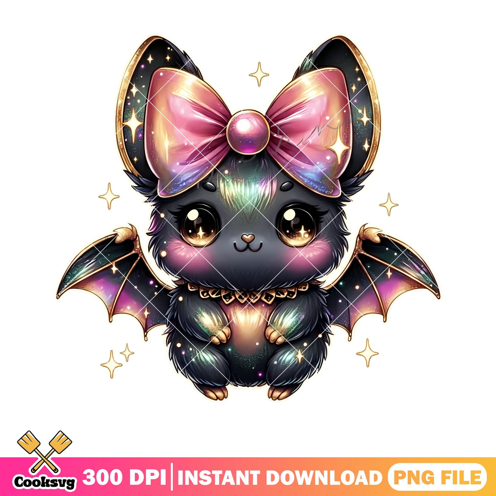 Cute galaxy bat png, halloween bat​ png, pink bow tie png