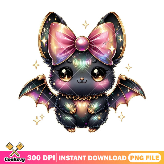 Cute galaxy bat png, halloween bat​ png, pink bow tie png