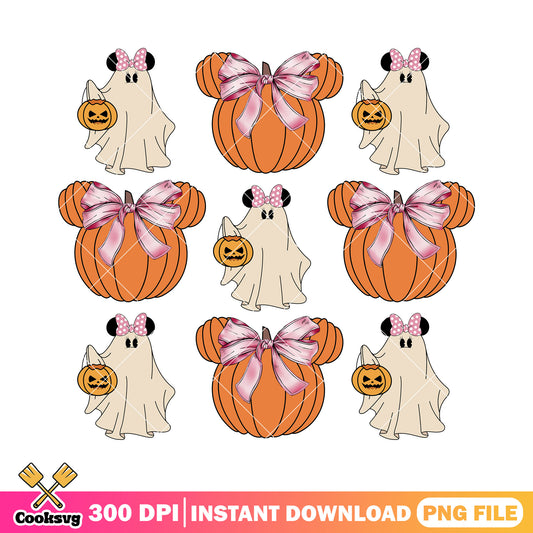 Cute ghost design file png, halloween day png, mickey pumpkin png