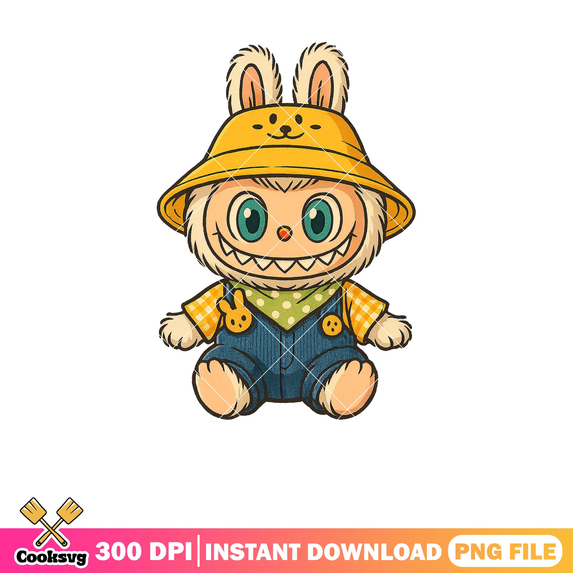 Cute labubu with hat png, labubu cartoon png, labubu popmart png