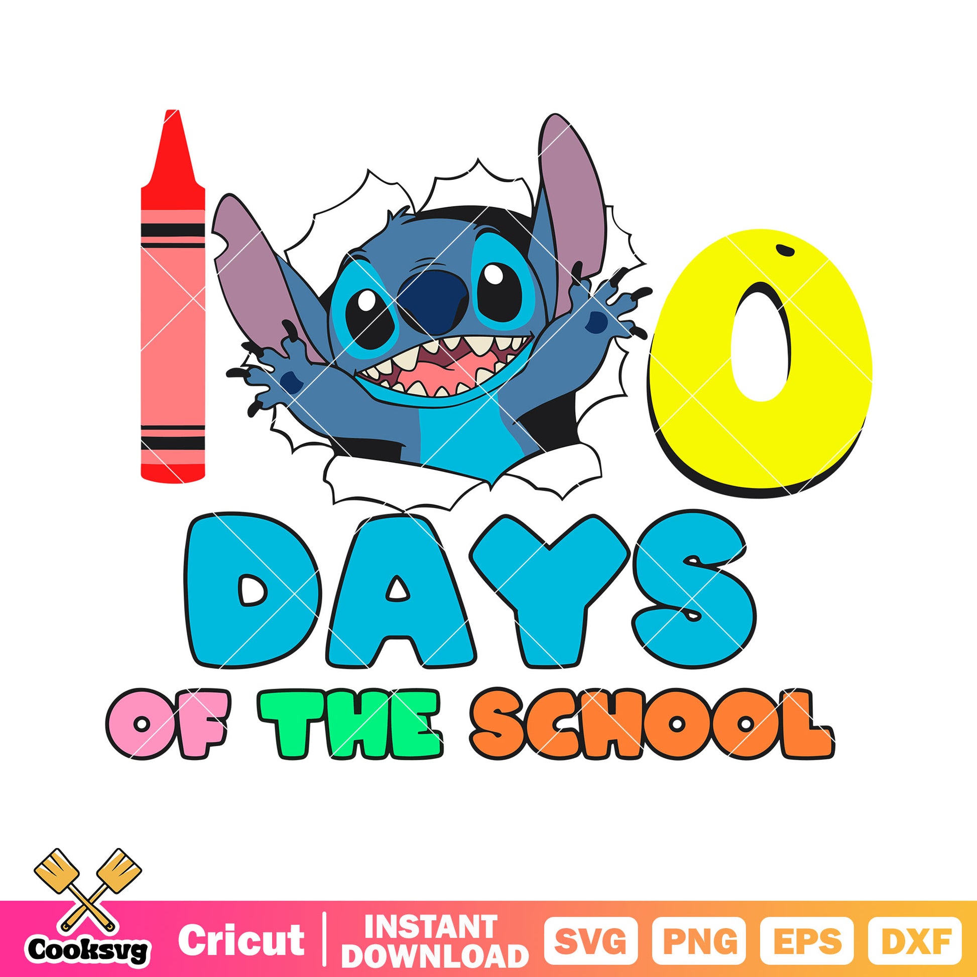 Cute little sittch svg, lilo and stitch​ svg, 100 days svg