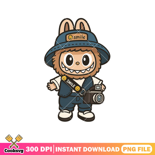 Cute photographer labubu png, labubu design png, labubu near me png