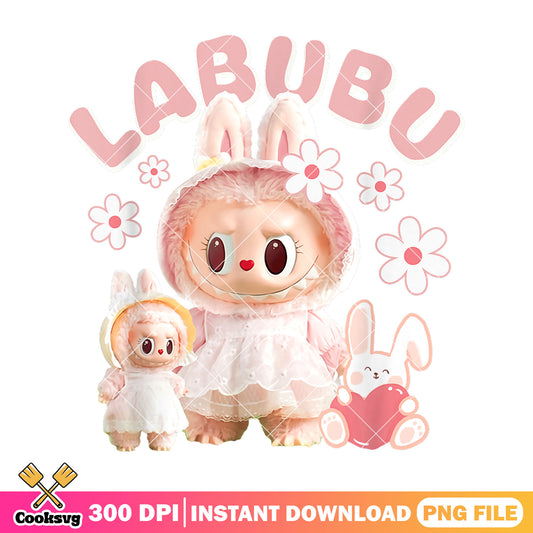 Cute pink labubu the monster png, pink labubu png, the monster labubu png