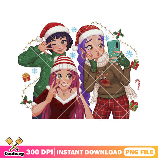 Cute santa hat christmas png, christmas sweater​ png, huntrix png
