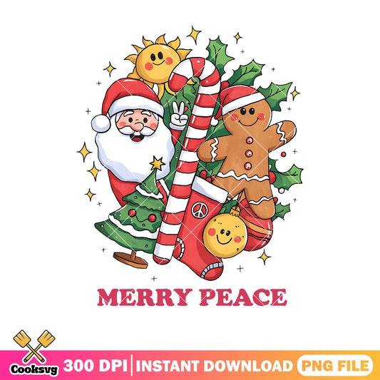 Cute santa merry christmas peace png