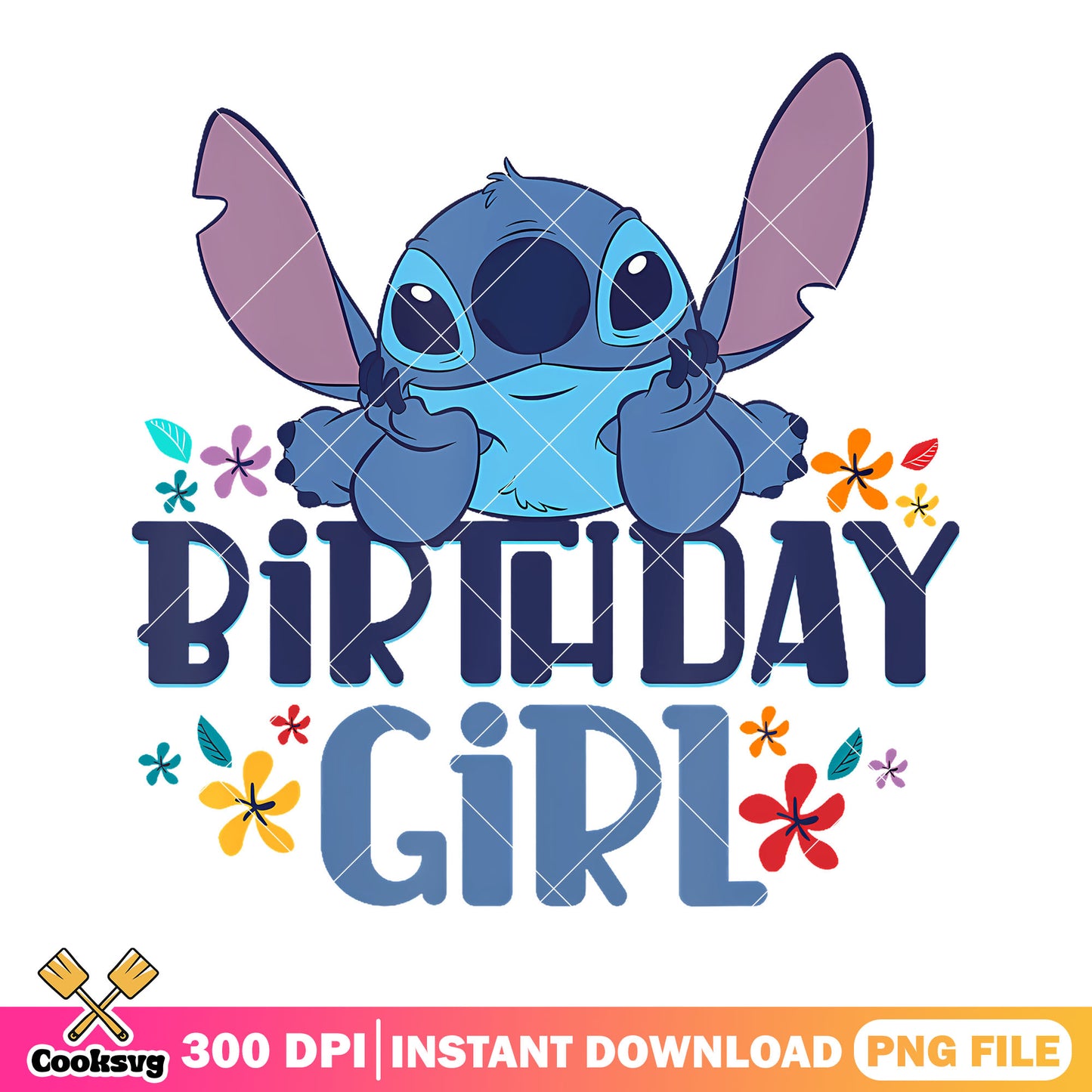 Cute stitch happy day of girl png, stitch png, ​disney movies png