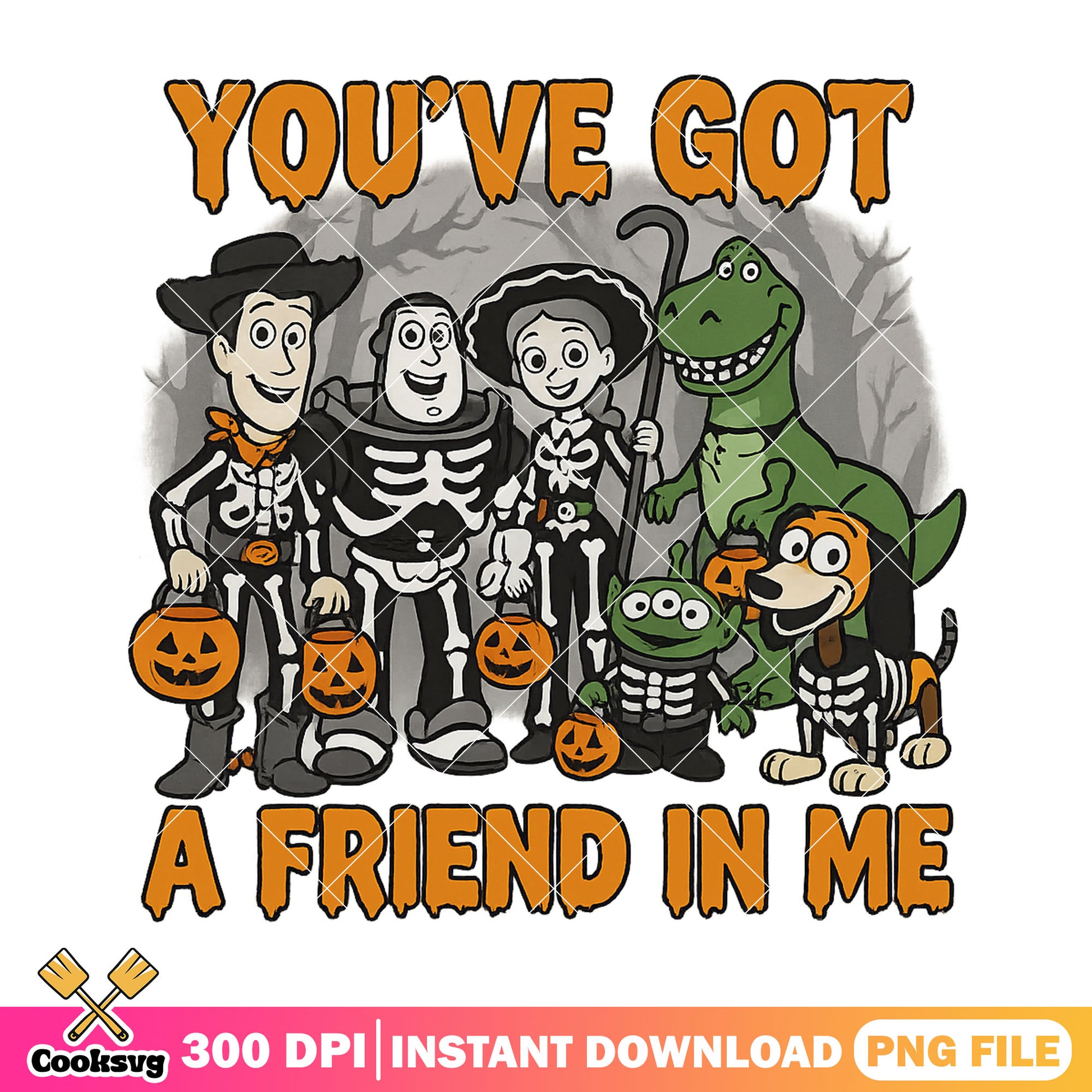 Cute toys story design png, cartoon toys png, halloween art png