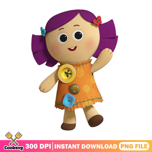 Cutie Dolly Purple Hair Doll Character PNG, Kids Cartoon PNG, Cute Doll PNG