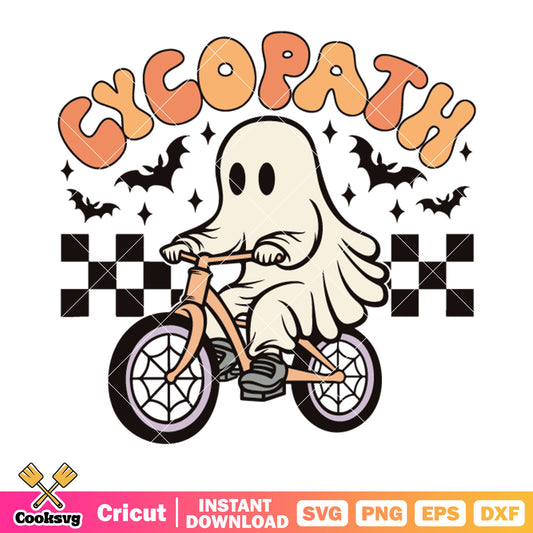 Cycopath ride a bike svg, scary bats svg, ghost costume svg