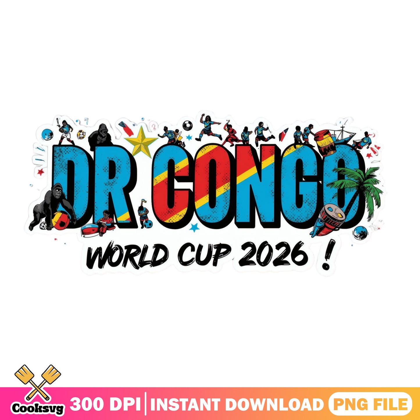 DR Congo World Cup 2026 PNG, Congo Soccer PNG, Football PNG