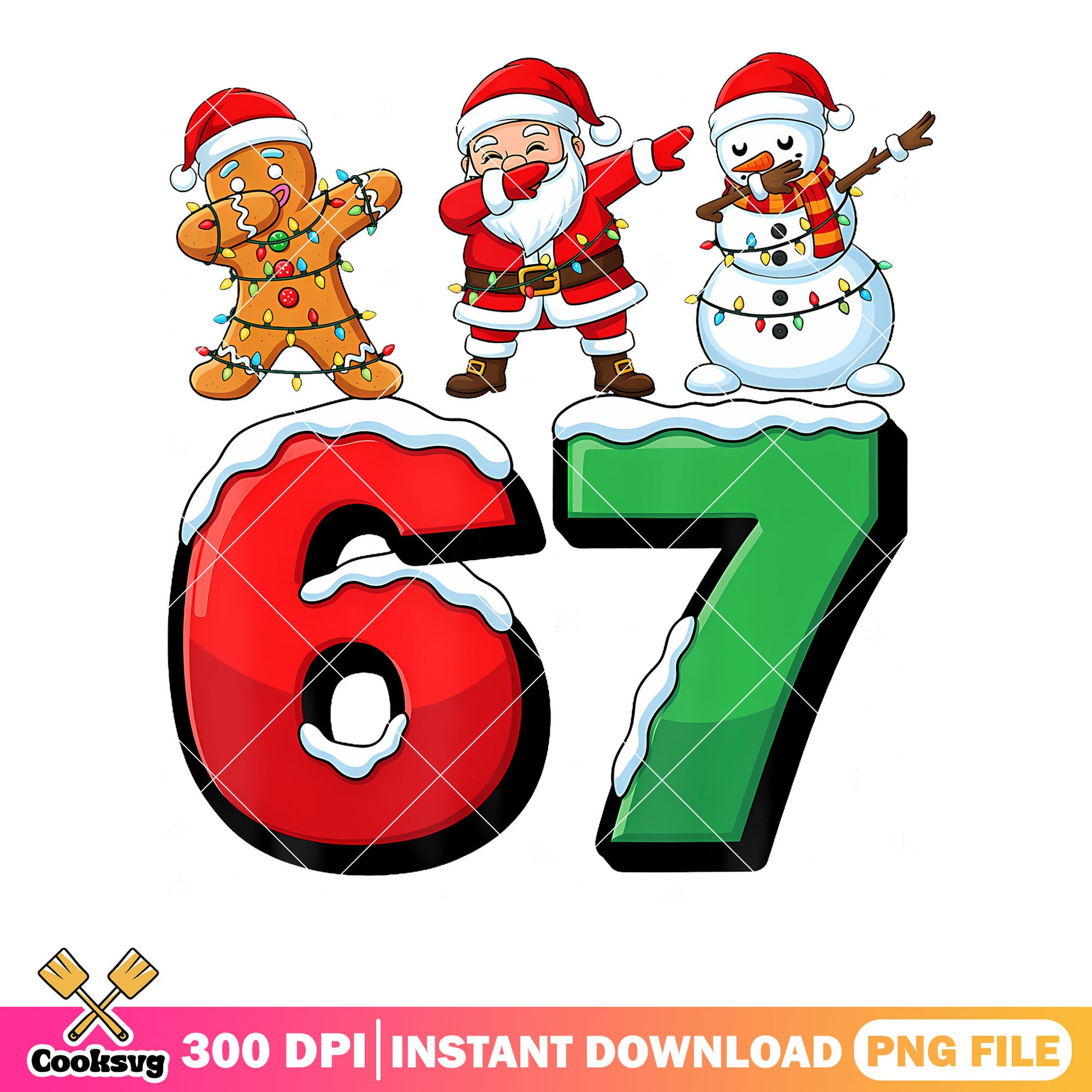 Dabbing santa 67 christmas png, gingerbread man png, christmas ​png