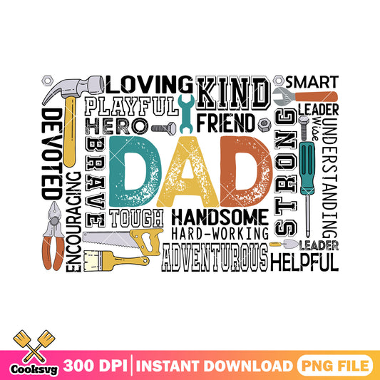 Dad fixed kind smart friend png, dad fix it png, father day png