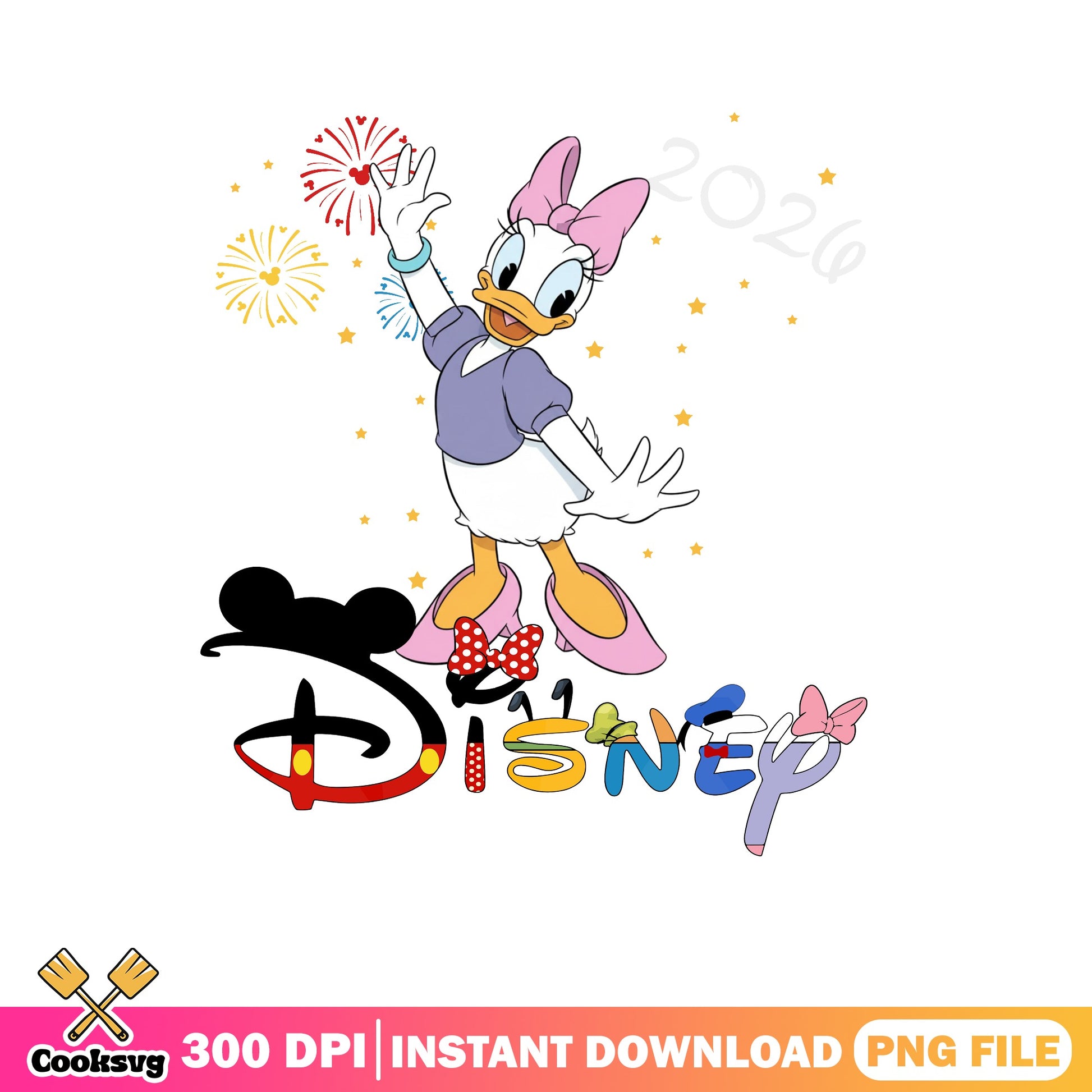 Daisy Duck Disney Fireworks PNG, Disney Trip 2026 PNG, Disney PNG