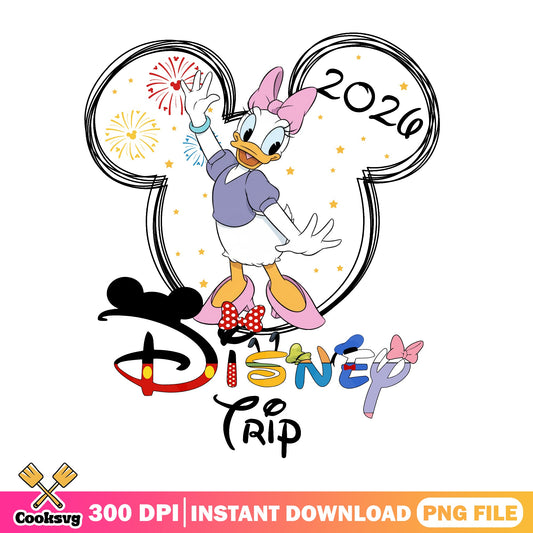 Daisy Duck Disney Trip 2026 PNG, Disney Vacation PNG, Mickey PNG