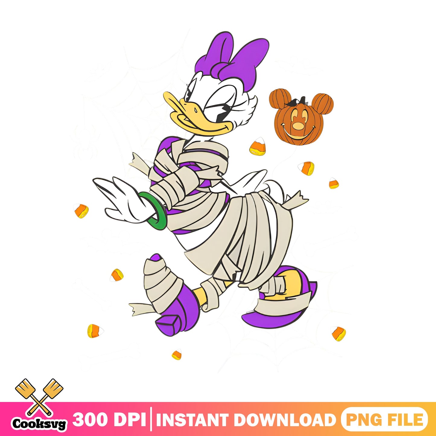 Daisy Duck Halloween Mummy PNG, Disney Halloween PNG, Spooky PNG