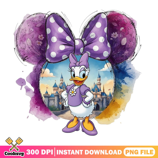 Daisy Duck Minnie Ears PNG, Disney Castle PNG, Disney PNG