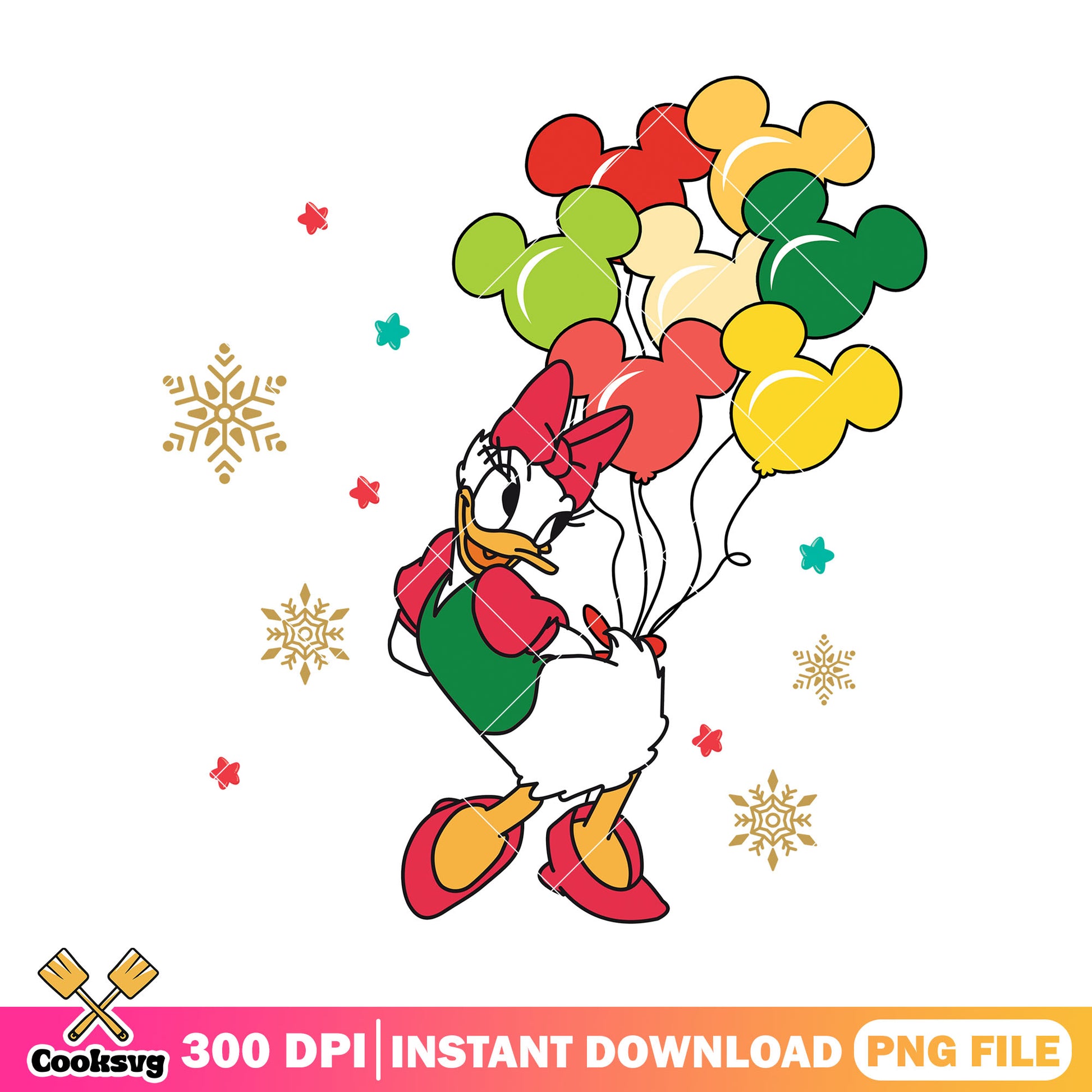 Daisy christmas balloon png, christmas gifts​ png, daisy duck png