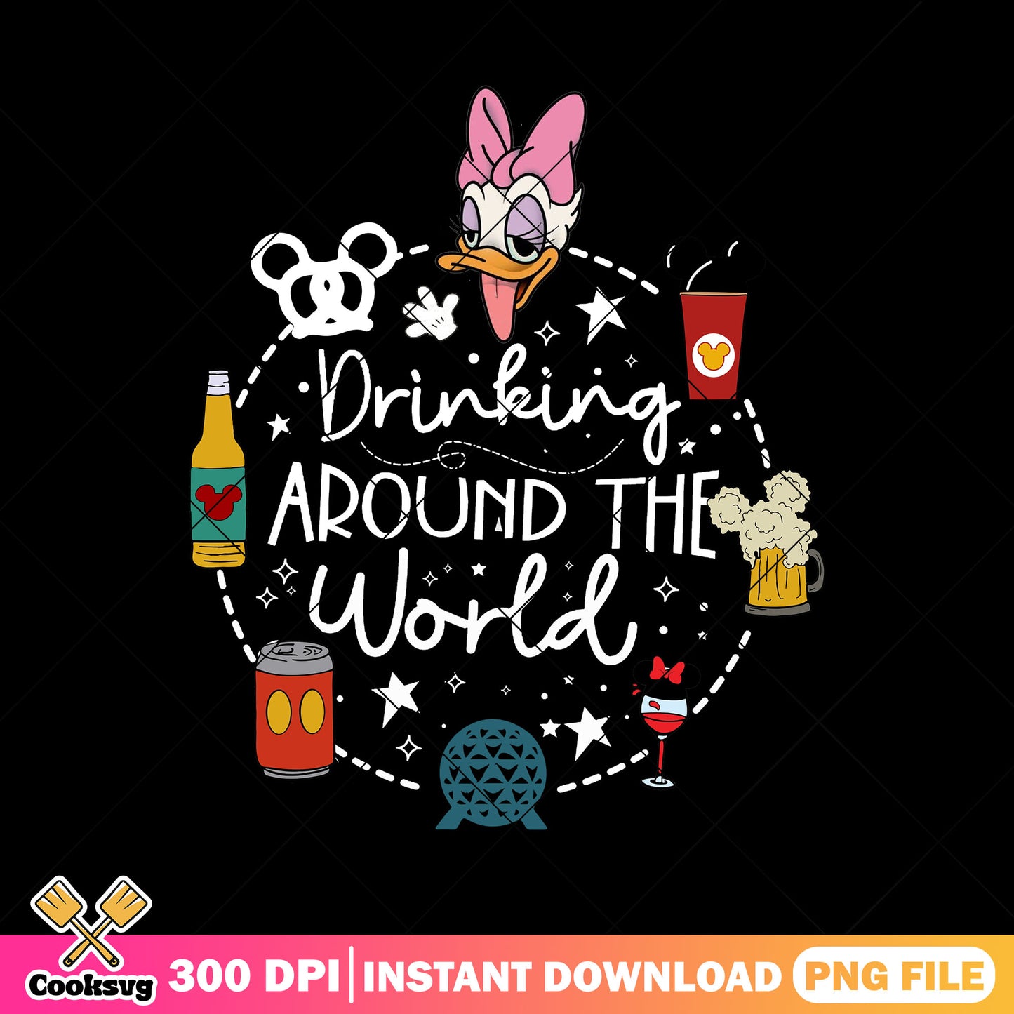 Daisy drink world png, daisy duck png, disney cruises​ png
