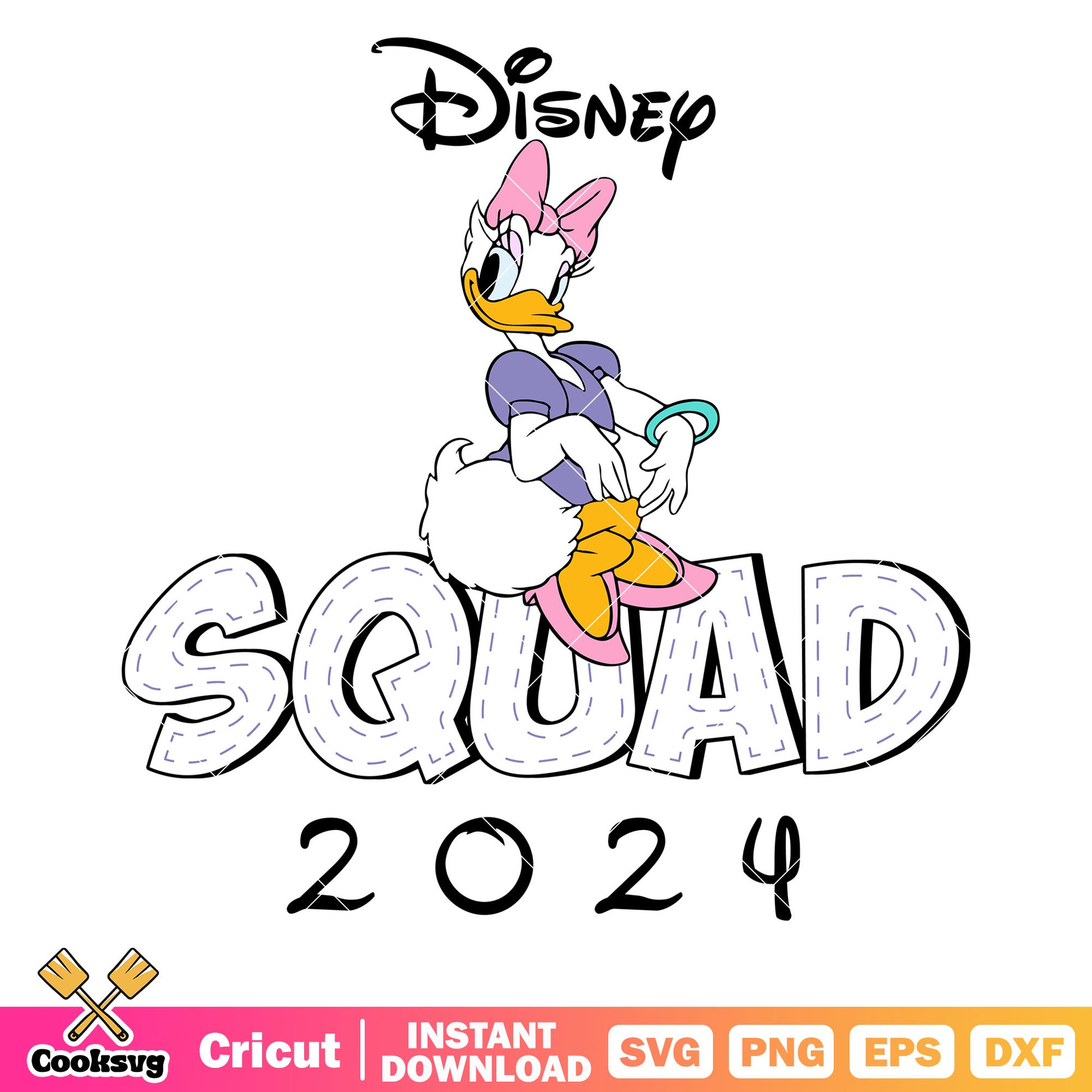 Daisy duck disney squad 2024 svg design, disney squad​ svg