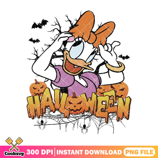 Daisy halloween design png, daisy duck png, daisy from mickey mouse png