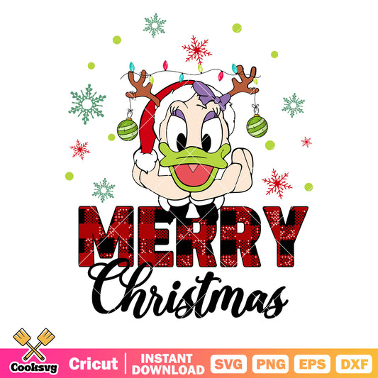 Daisy head red merry christmas svg