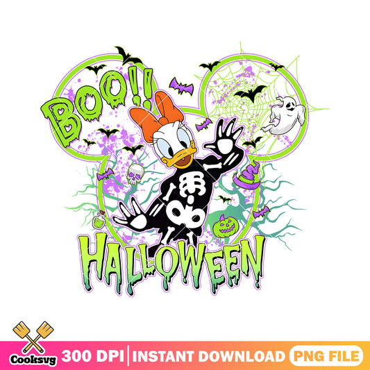 Daisy in skeleton outfit png, when is halloween png, disney daisy png