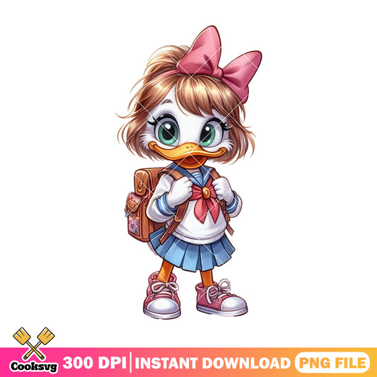 Daisy standing file png, back to school day png, daisy cartoon png