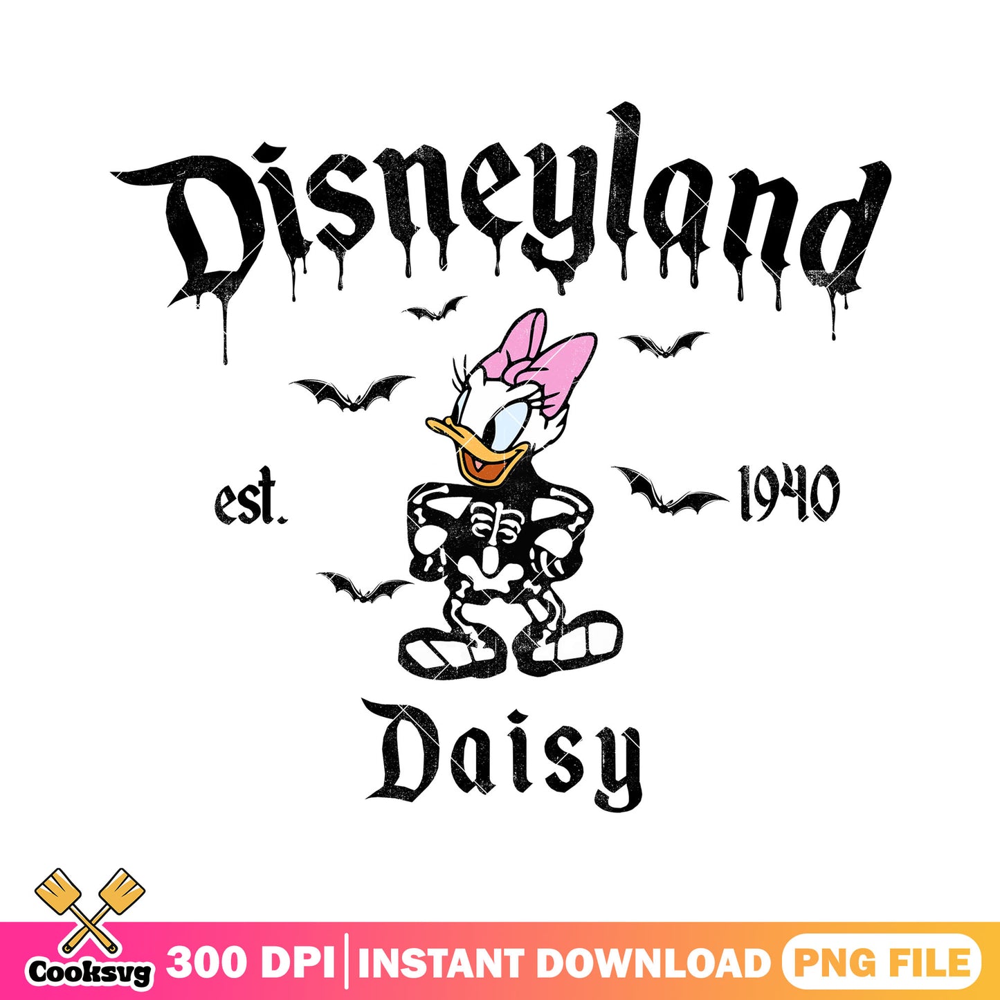 Daisy with skeleton outfit png, daisy cute png, halloween event png