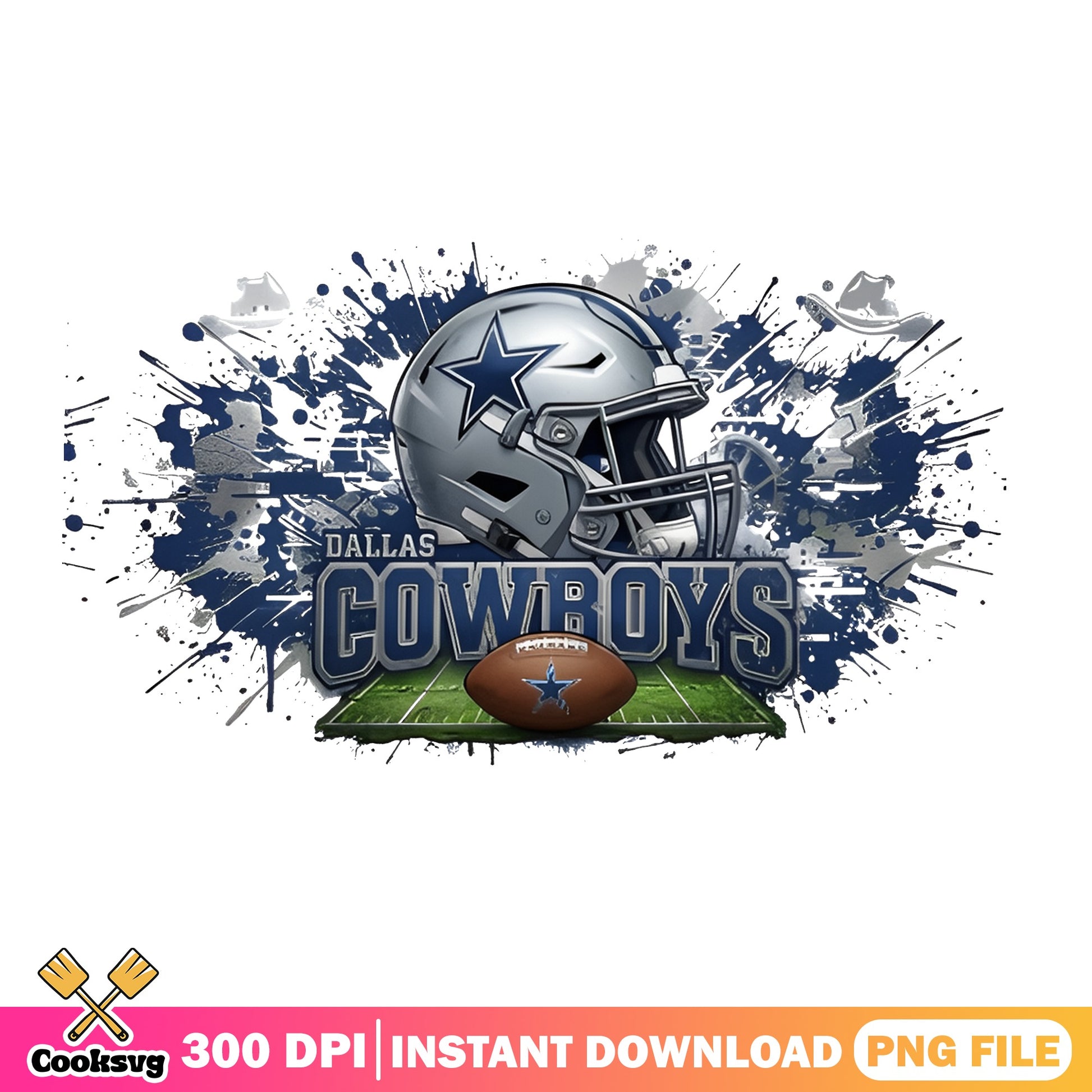 Dallas Cowboys Football Helmet Splatter PNG, NFL PNG, Cowboys PNG
