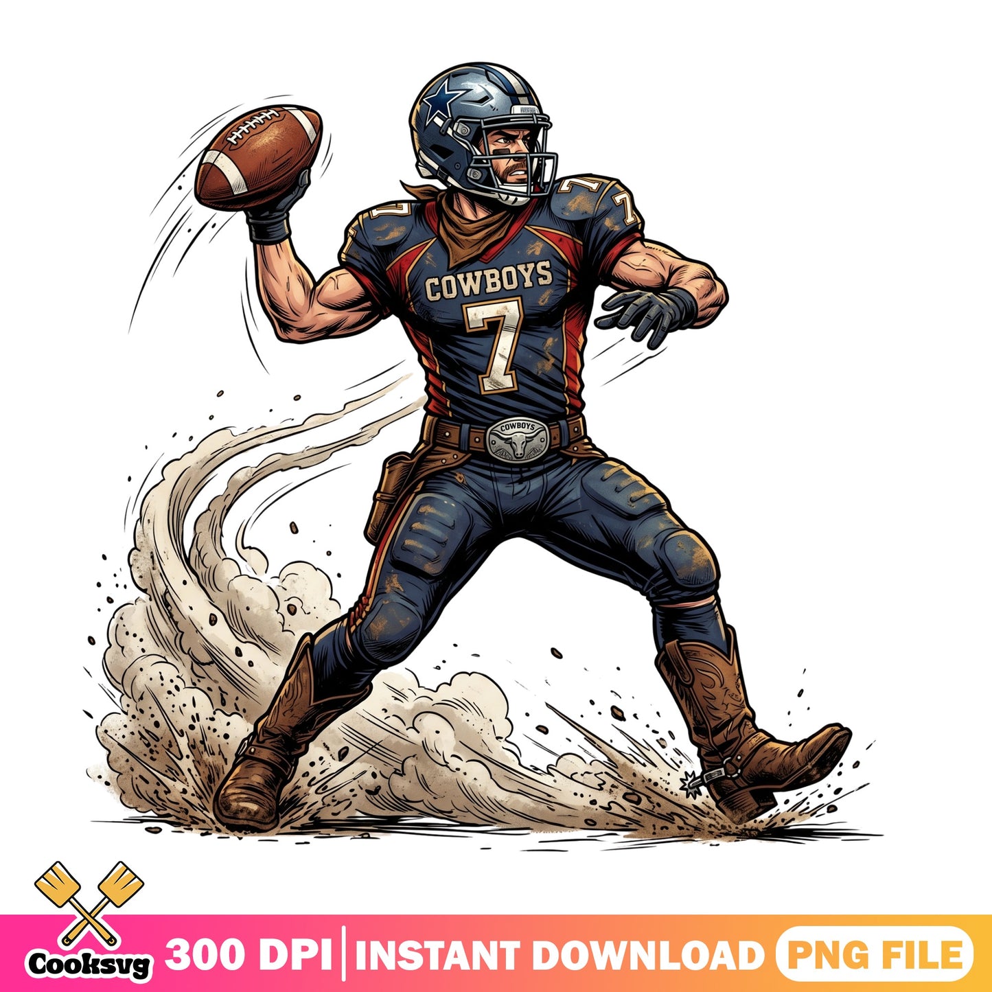 Dallas Cowboys Football Player PNG, Cowboys NFL PNG, Football PNG