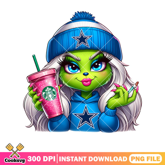 Dallas cowboys grinch coffee christmas png