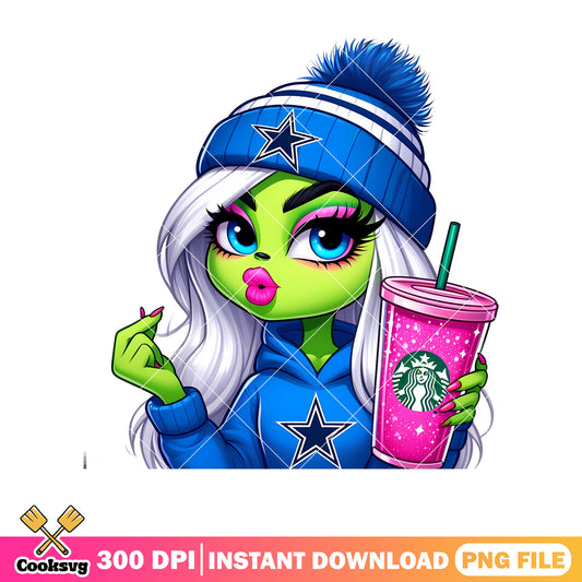 Dallas cowboys grinch coffee starbuck png