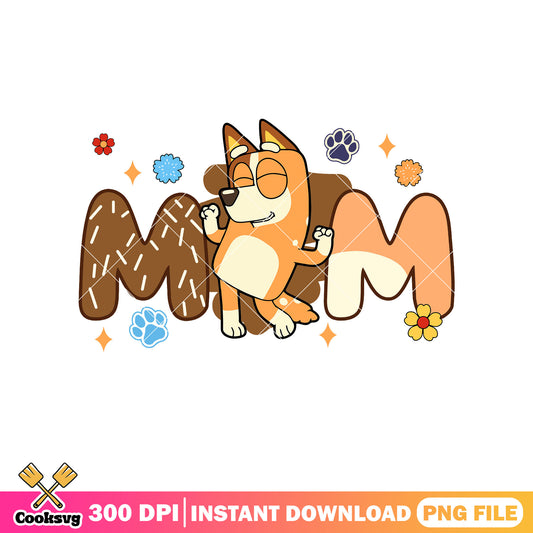 Dance bluey dog mum funny png, cartoon bluey png, bluey ornament​ png