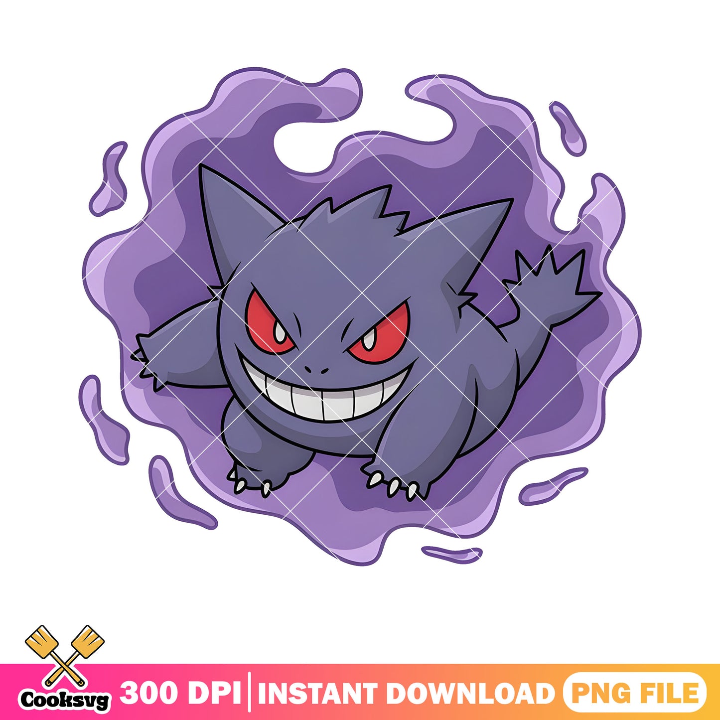 Dark evil gengar poster png, pokemon stickers png, pokemon gengar png