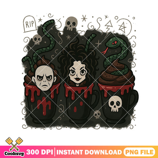 Dark sorcerer trio png, harry potter png, happy halloween png