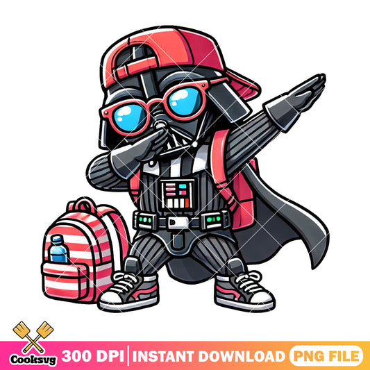 Darth vader chibi design png, star war png, welcome back to school png