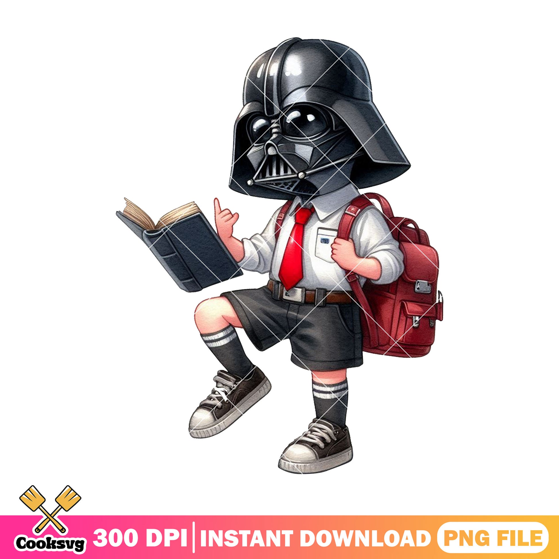 Darth vader chibi png, welcome back to school png, cute darth vader png