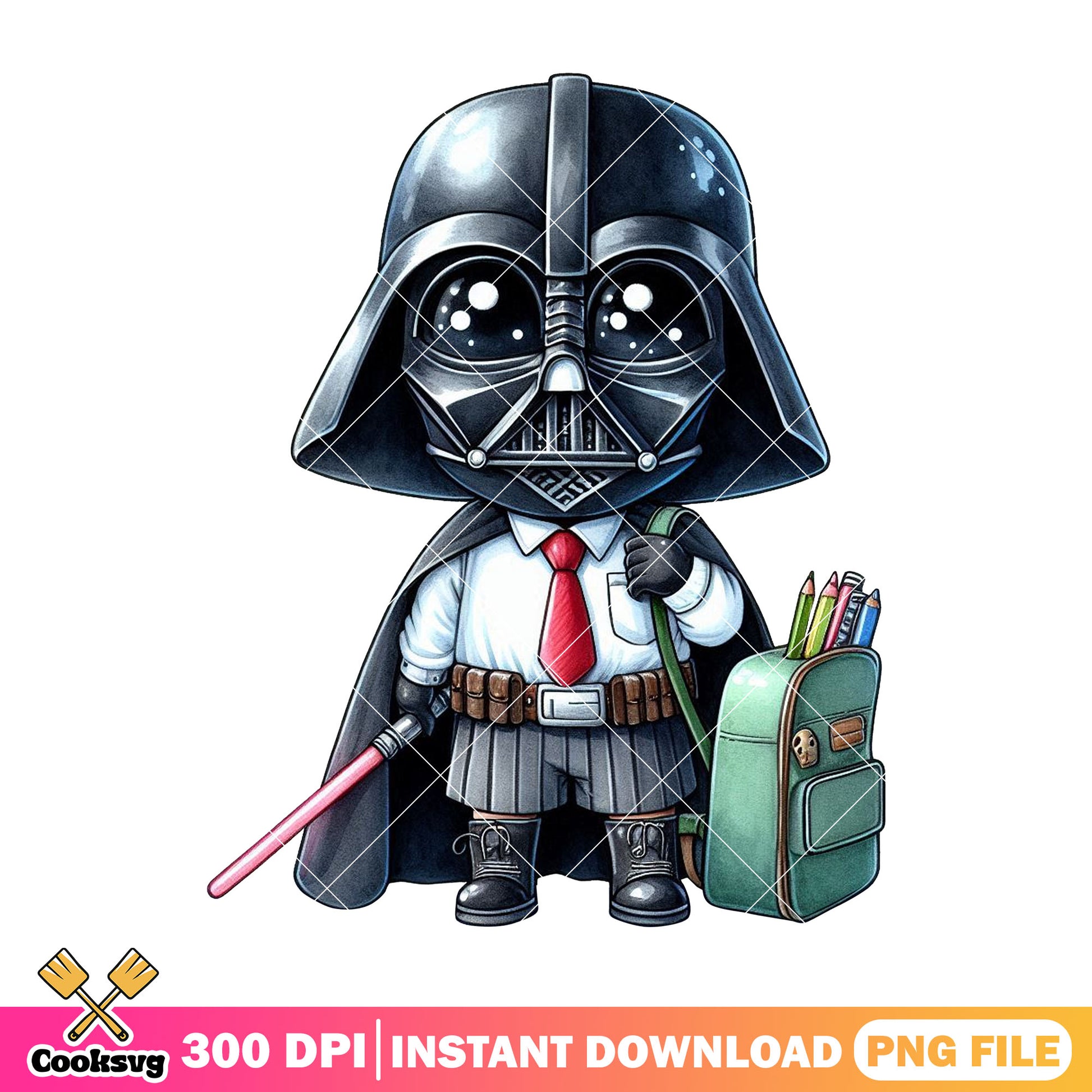 Darth vader star war png, back to school art png, darth vader happy png