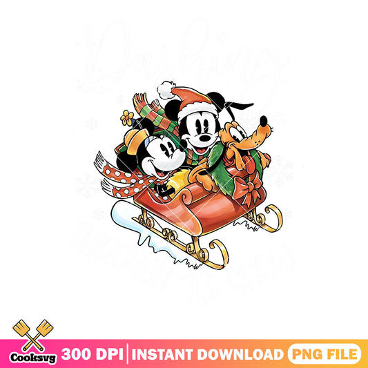 Dasing through the snow png, disney png, christmas sleigh png