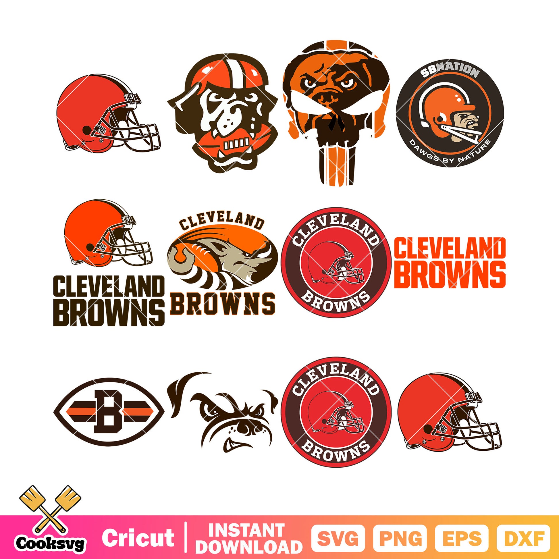 Dawg by nature bundle svg, cleverland browns bundle svg, bulldogs bundle svg