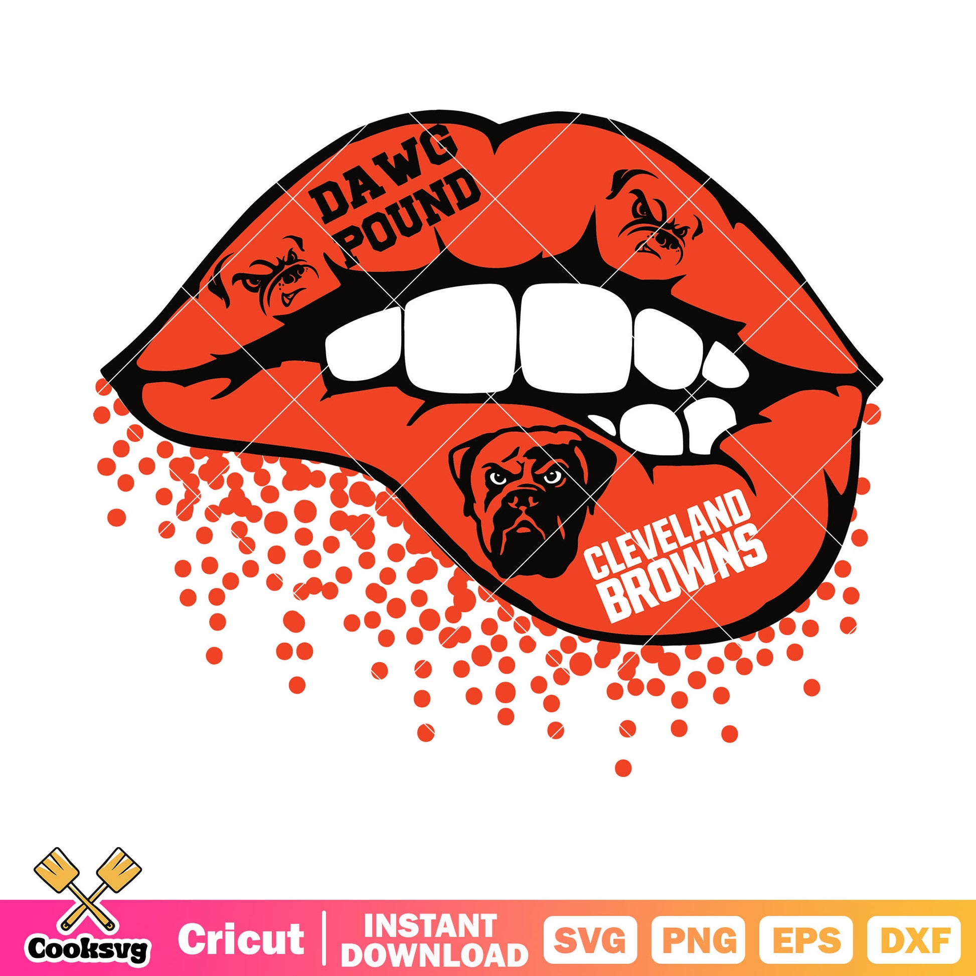 Dawg pound svg, sexy lip bite​ svg, cleveland browns svg