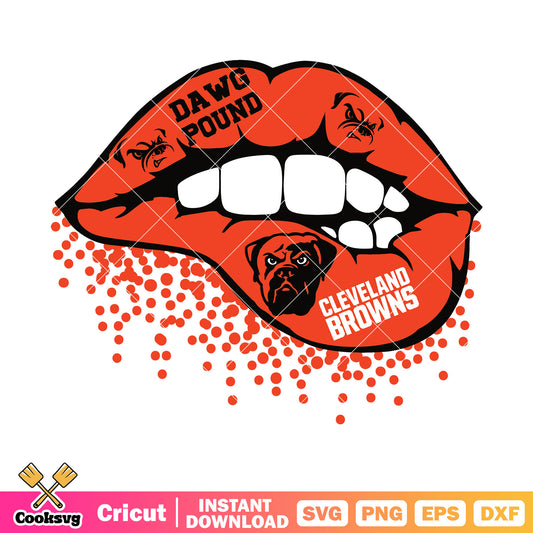 Dawg pound svg, sexy lip bite​ svg, cleveland browns svg