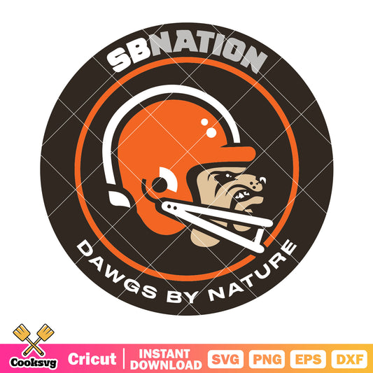 Dawgs by nature svg, cleveland browns svg, bull dog svg