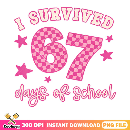 Days Of School Checkered T-Shirt png, funny memes png, six seven ​png