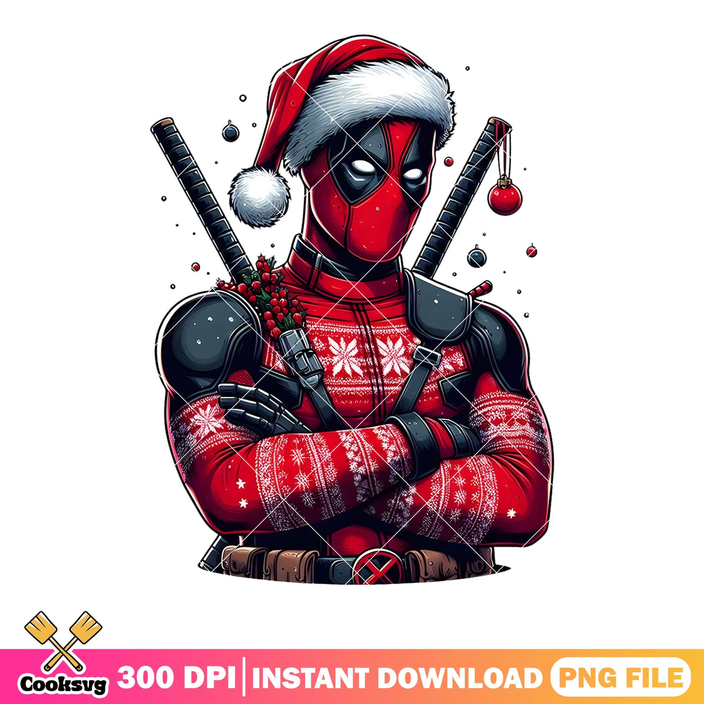Deadpool ugly sweater png, sweater pose png, wade wilson png