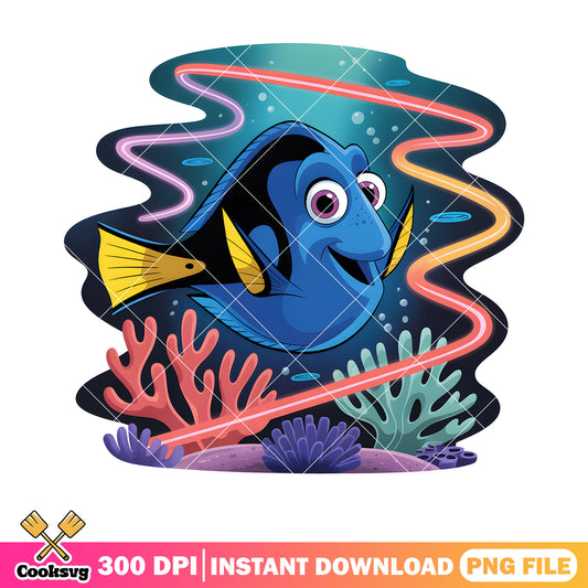 Deep ocean dory vibes png, finding nemo png, dory poster png