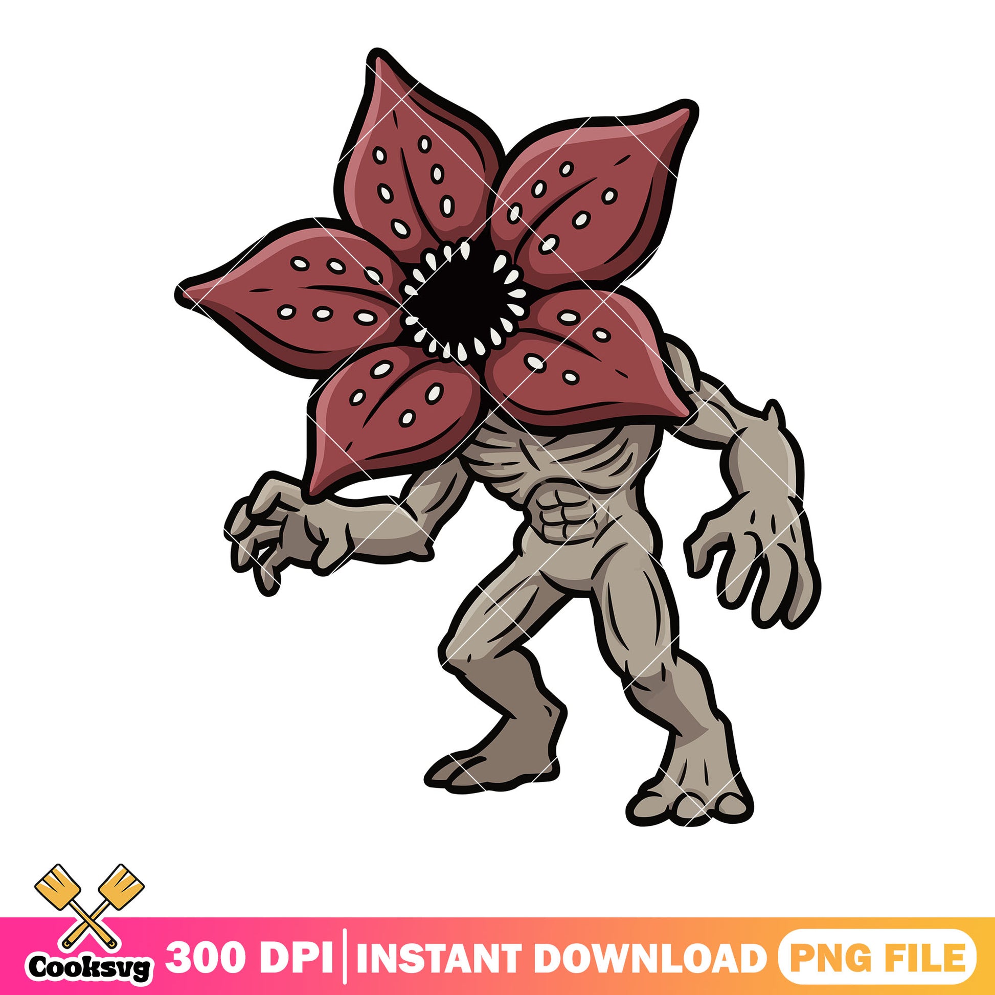 Demogorgon chibi png, stranger things png, horror netflix horror movies ​png