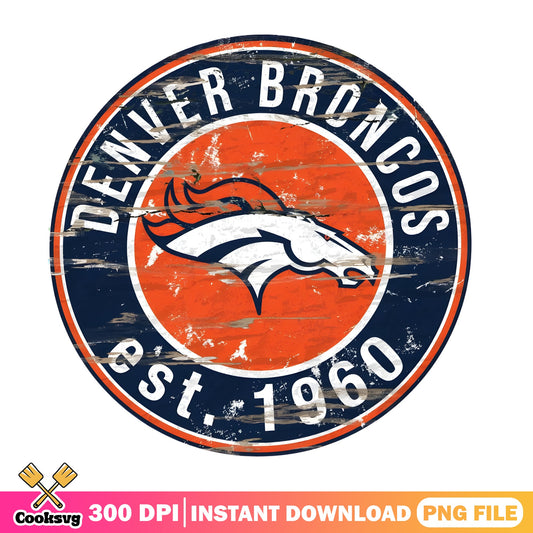 Denver Broncos Est 1960 PNG, Broncos Retro Logo PNG, NFL PNG
